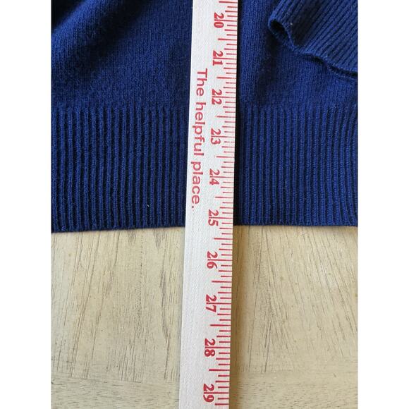 VTG Bloomingdale's 100% Cashmere V-Neck Sweater Golfing Sporty Blue Hong Kong S - Picture 7 of 11